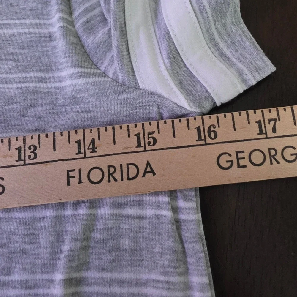 Pink Rose Womens Gray Striped Short Sleeve T-Shirt Dress Size Small
